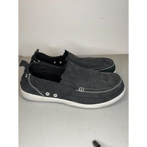 Crocs Harborline 15626 Nubuck Leather Suede Slip On Comfort Shoes M9 Black READ